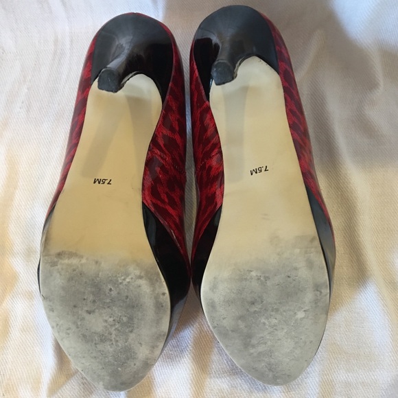 Red leopard platform heels - Picture 5 of 7